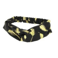 Bandeau Noir Imprimé Doré