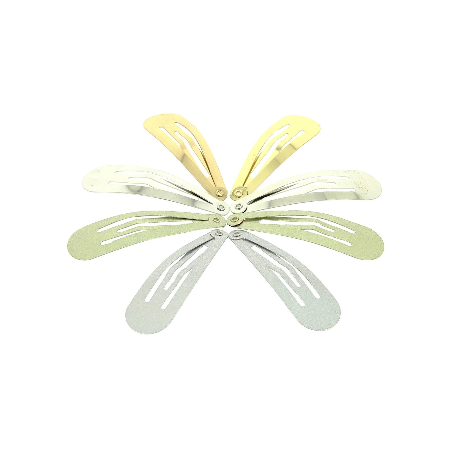 Barrette Clic Clac Doré Et Argenté X8 2 Barrette Clic Clac Doré Et Argenté X8 – Image 2