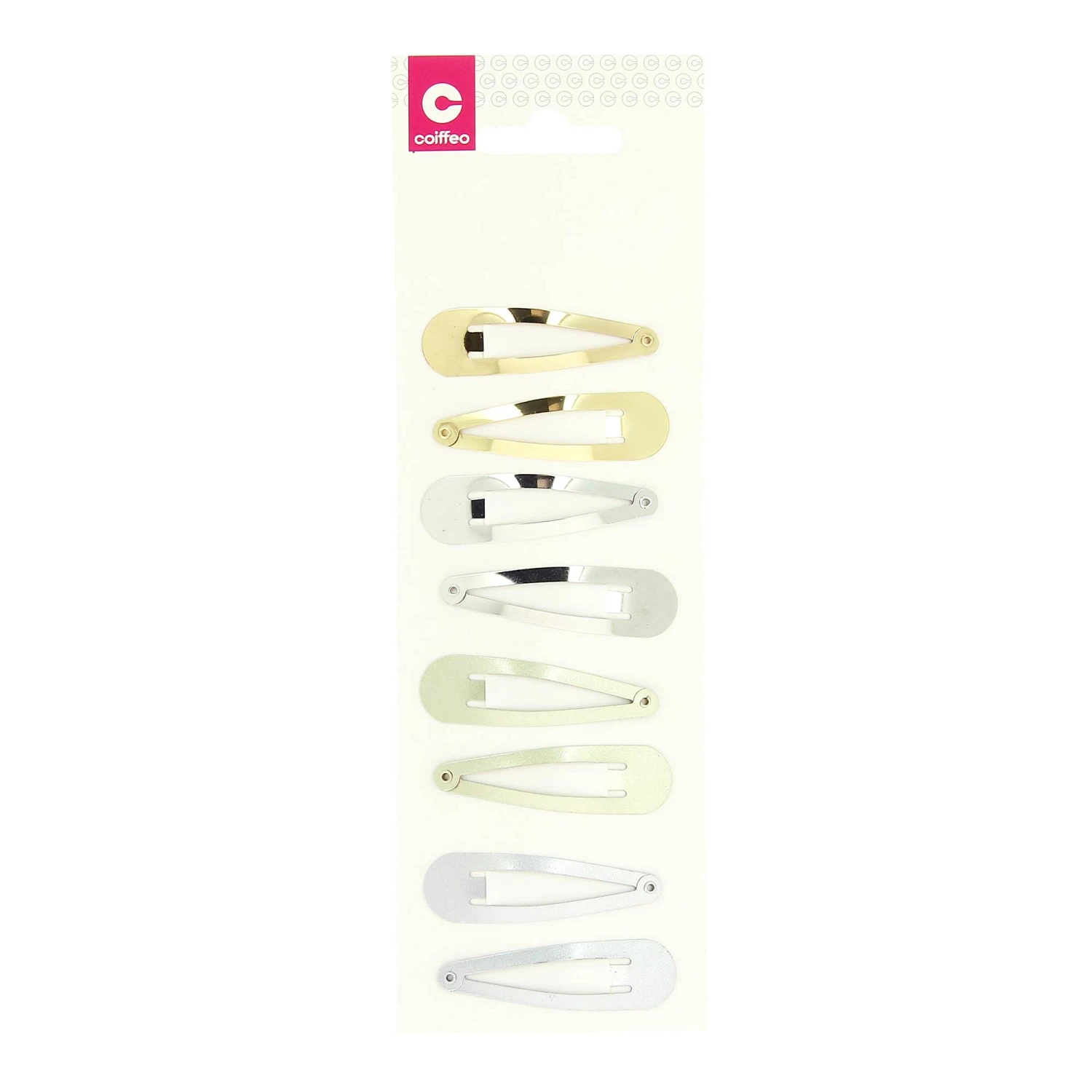 Barrette Clic Clac Doré Et Argenté X8 1 Barrette Clic Clac Doré Et Argenté X8