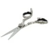 Ciseaux De Coupe Offset Argent Motifs Fleurs 5.5