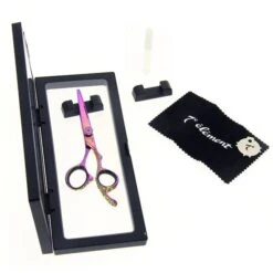 Ciseaux De Coupe Offset Rainbow Chromé 5.5 -Produits Capillaires ciseaux de coupe rose effet holographique en acier 440c 55 edition limitee 2