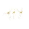 Lot De 3 épingles à Chignon Fleurs Dorées Et Perles