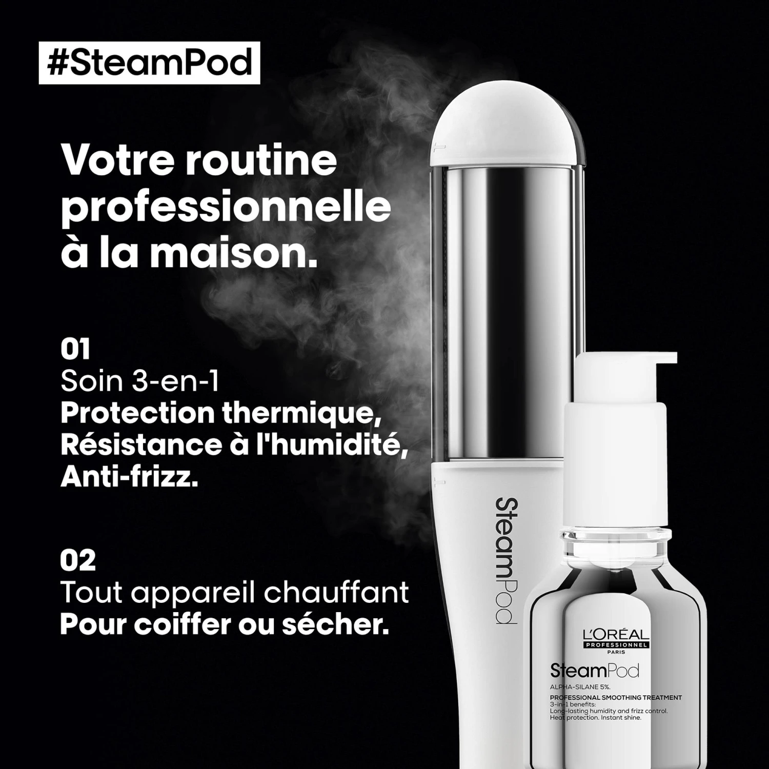 Pack Lisseur Vapeur SteamPod 3.0 Et Soin Lissant Professionnel / 50ml 4 Pack Lisseur Vapeur SteamPod 3.0 Et Soin Lissant Professionnel / 50ml – Image 4