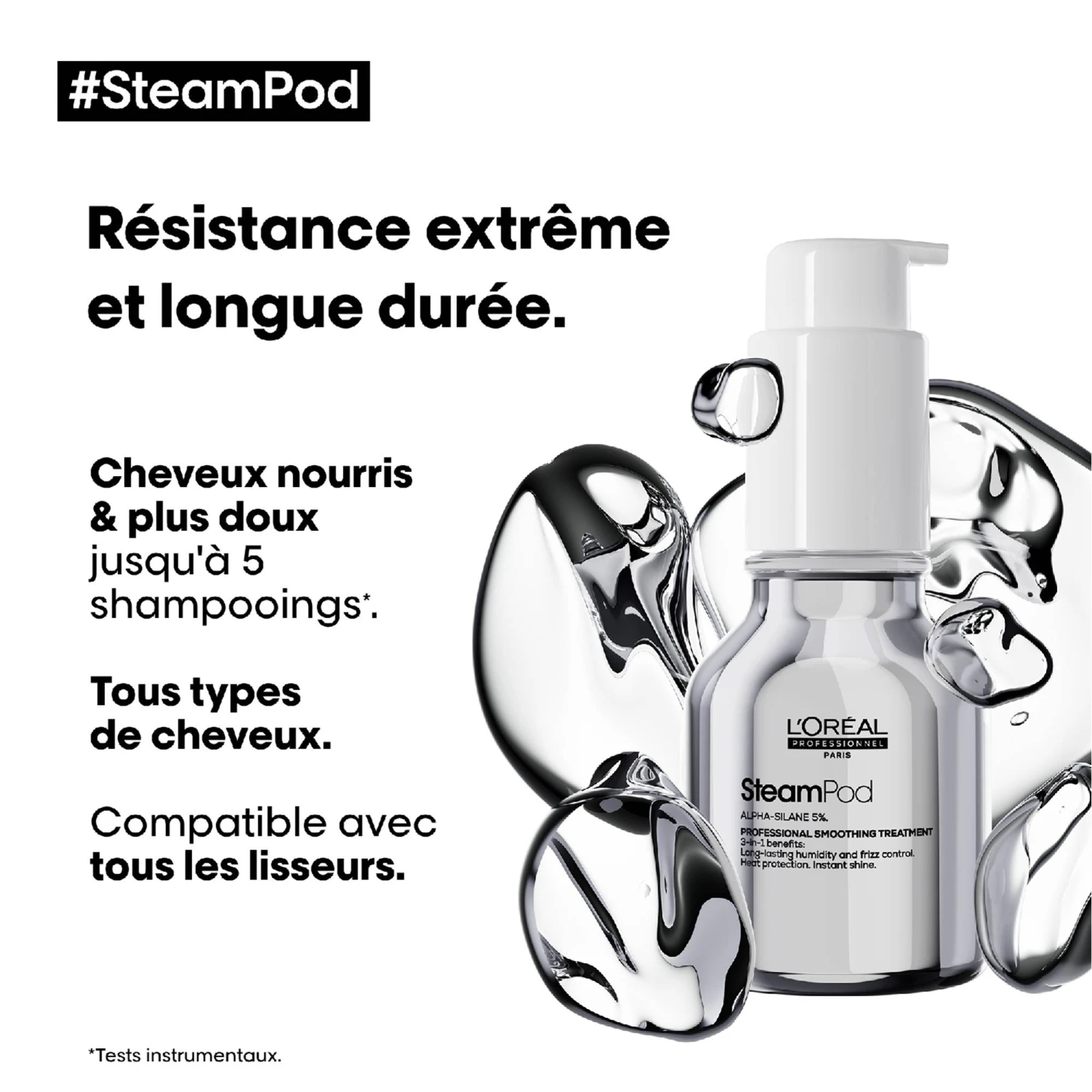 Pack Lisseur Vapeur SteamPod 3.0 Et Soin Lissant Professionnel / 50ml 9 Pack Lisseur Vapeur SteamPod 3.0 Et Soin Lissant Professionnel / 50ml – Image 9