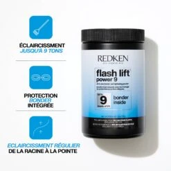 Redken Poudre éclaircissante Flash Lift Power 9 Bonder Inside / 500g -Produits Capillaires poudre eclaircissante flash lift power 9 bonder inside 3