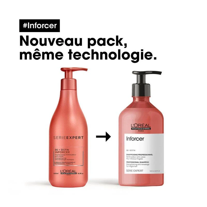 Shampoing Cheveux Abîmés Et Secs Inforcer / 500ml 2 Shampoing Cheveux Abîmés Et Secs Inforcer / 500ml – Image 2