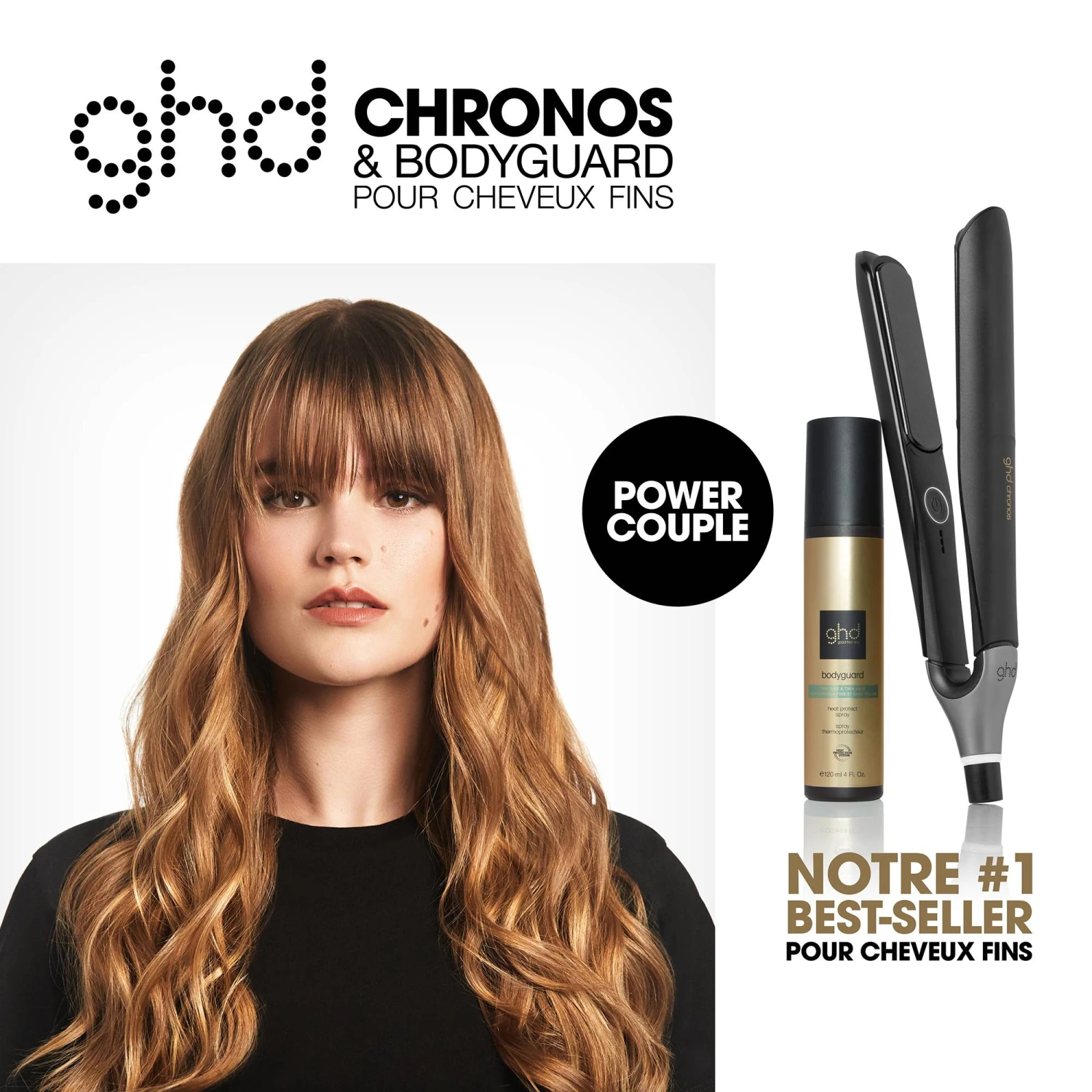 Styler® Ghd Chronos Blanc Et Spray Thermoprotecteur Bodyguard Cheveux Fins / 120ml 1 Styler® Ghd Chronos Blanc Et Spray Thermoprotecteur Bodyguard Cheveux Fins / 120ml